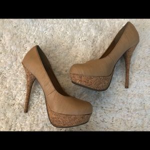 Camel Synthetic Silk Stilettos